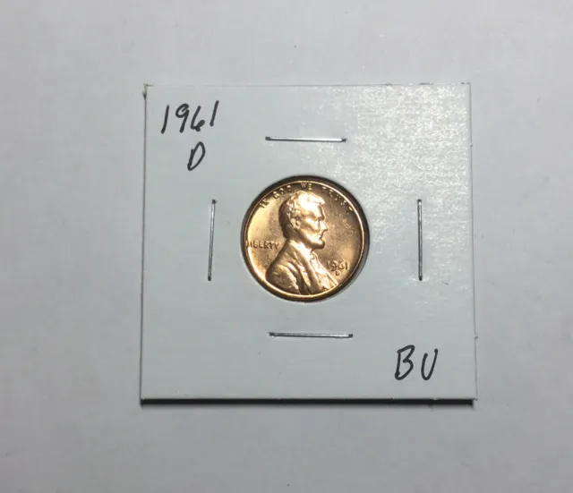 1961-D Lincoln Cent  BU Free Shipping !!!