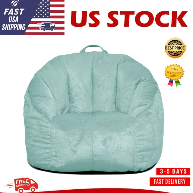 Big Joe Joey Bean Bag Chair, Plush, Kids/Teens, 2.5ft, Kids/Teens,Turquoise/Gray