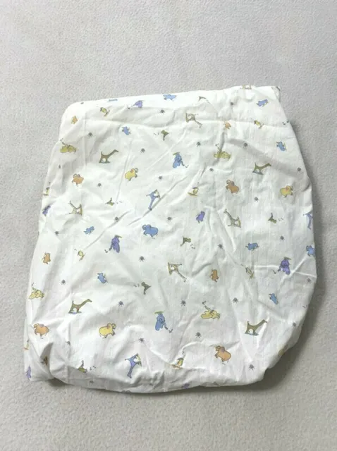 Carters Yoko Ono Lennon Real Love White Crib Sheet Vtg Elephant Bird Giraffe