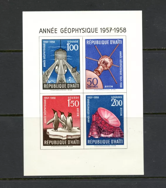 R0579 Haïti 1958 Geophysical An Imperf Feuille MNH