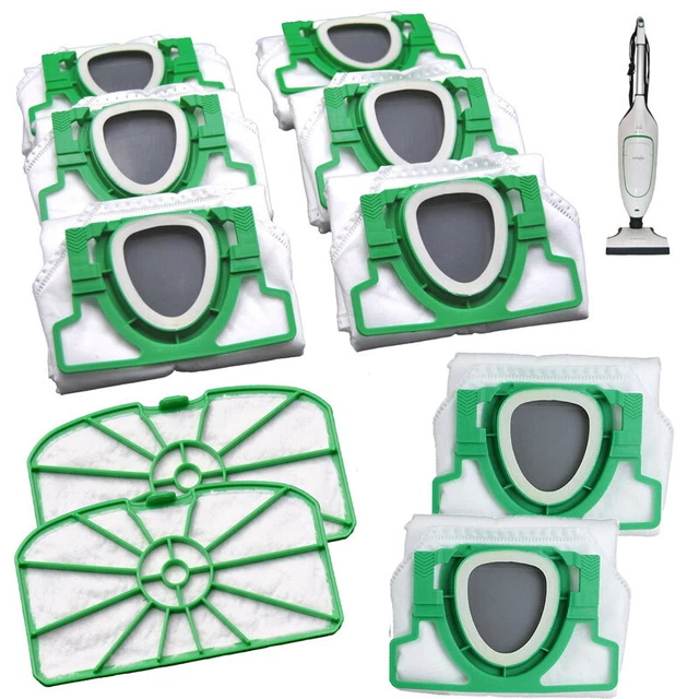 12 Staubsaugerbeutel + 2 Filter Für Vorwerk Kobold VK200 FP200