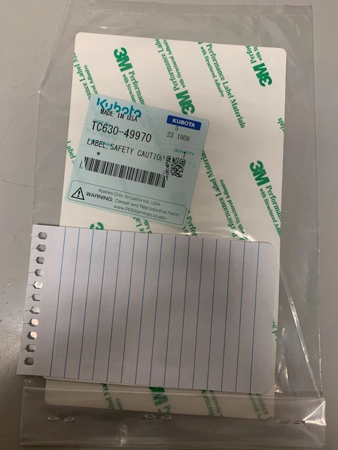 kubota decals stickers OEM TC630-49970