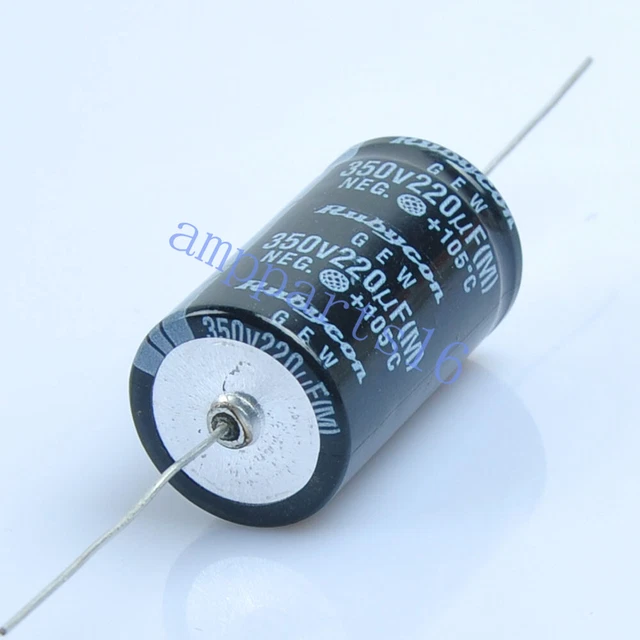 2pcs 220uf 350V Axial Electrolytic Capacitor for Guitar Valve Radio Tube Amp DIY