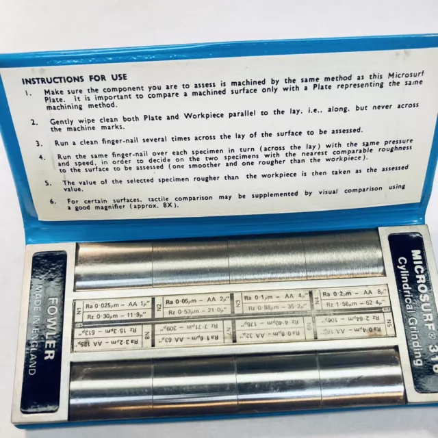 Fowler No. 52-725-316 Micro-Surf 316 Cylindrical Grinding Finish Comparator