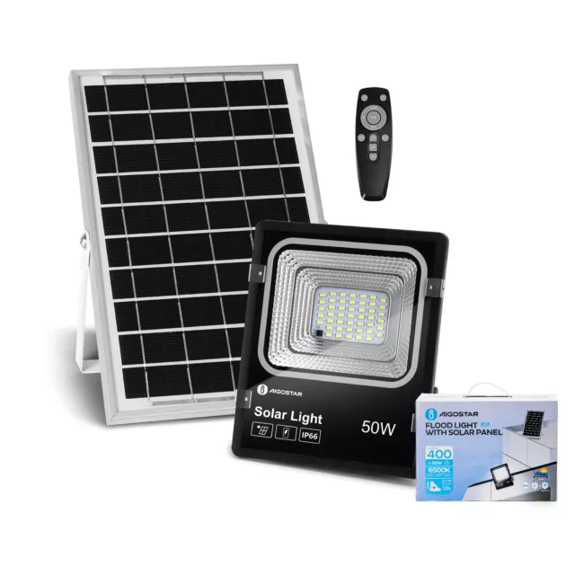 foco led exterior Con Placa solar 50w