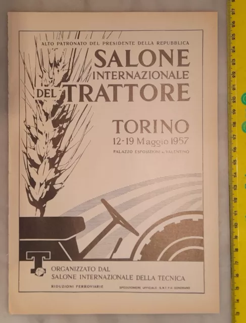 Pubblicità advertising SALONE INTERNAZIONALE DEL TRATTORE TORNO (anni Cinquanta)