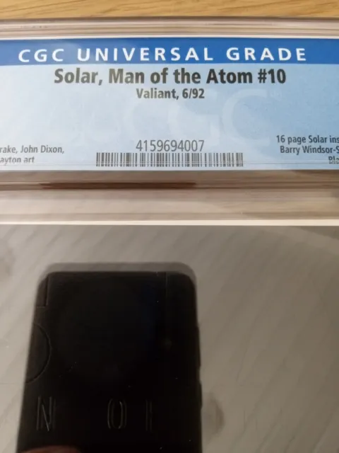 RARE Black Embossed #10 Solar Man of the Atom Valiant CGC 9.2 Grade Comic Book