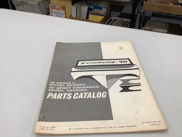 Evinrude 1969 Parts Catalog For 19' Rogue Ii & Sport Fish-Used In Good Condition