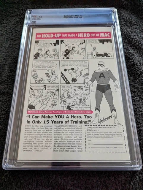 Radioactive Man #1 (Bongo, 1993) CGC 9.6, Poster Intact, Bongo Comics, Direct ED 2