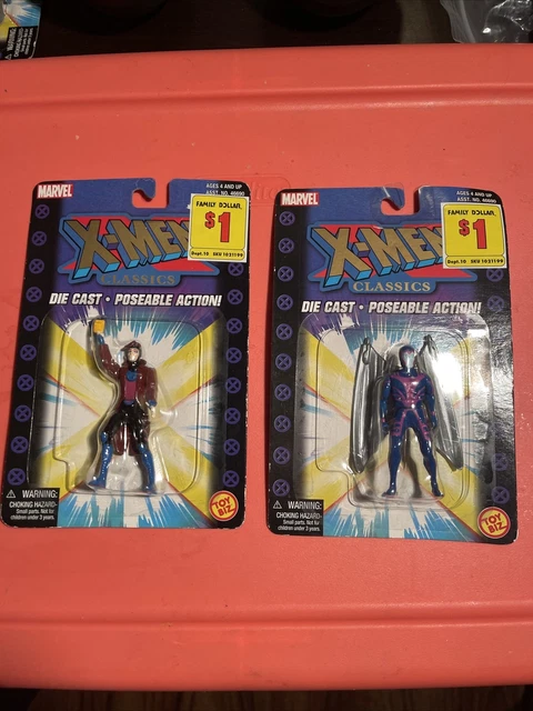 Marvel X-Men Classic Lot Gambit Archangel 2000 Toy Biz Die-Cast Steel Mutants