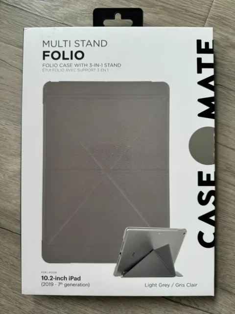 Case-Mate Multi Stand Folio Case For iPad 7 / 8 / 9th Generation 10.2" - Grey