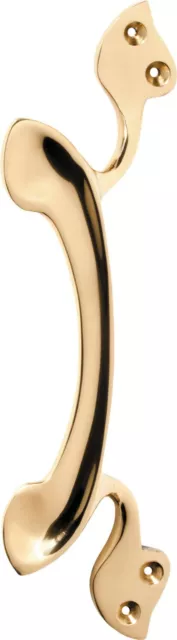 Nouveau offset brass pull handle,225 mm long overall,face fix,2 finishes