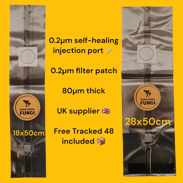 🍄 Injection Port Mushroom Spawn Bag 0.2µm 💉 Filter Patch 0.2µm✅ FAST FREE P&P✅
