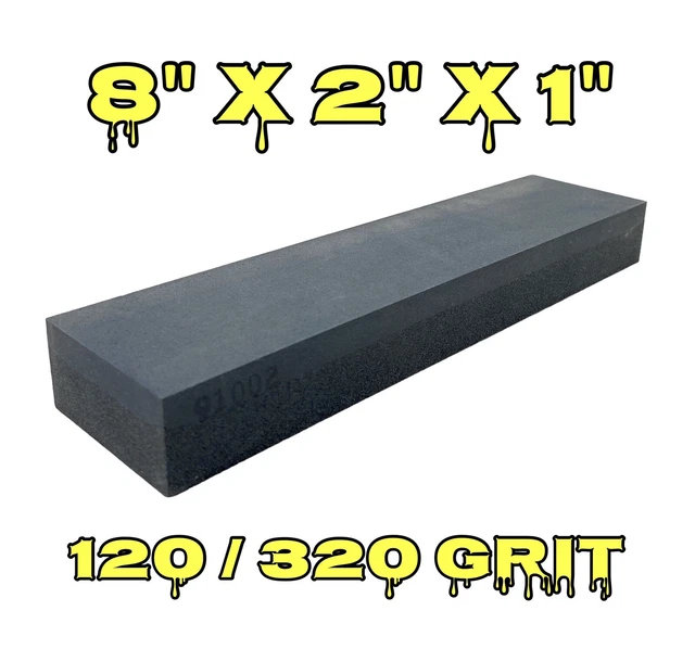 ☀️8" Silicone Carbide Combination Sharpening Wet Stone 8x2x1 Coarse/Fine 120/320