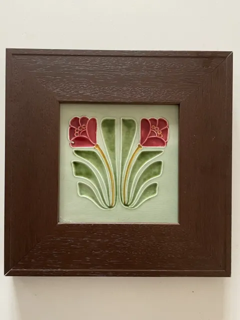 Georg Schmider - Antique Art Nouveau Ceramic Tile - Circa 1910 - Framed