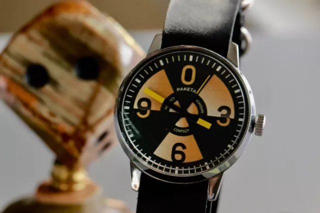 Orologio Militare RAKETA Big Zero Radar Soviet Raro Orologio Nero 2