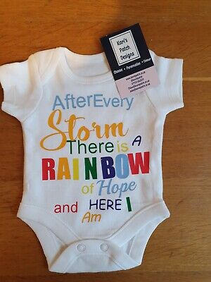 After Every Storm Comes a Rainbow of Hope Baby Bodysuit vest - Multi colour