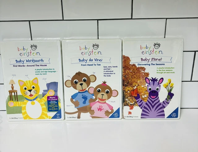 DISNEY BABY EINSTEIN Learning, music DVD Lot Of 3 Monet, Wordsworth NEW