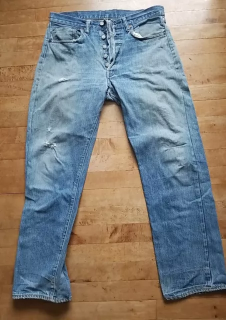 Vintage 70's Levis 501 XX Jeans Button Fly Distressed Denim 31 x  30 ---#7