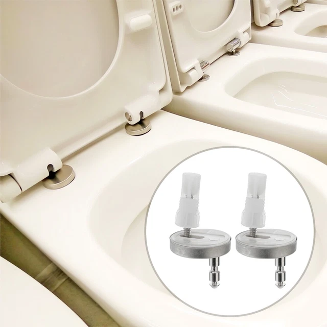 Kit Di 2 Viti Di Espansione Per Sedile WC - Riparazione Coperchio In Acciaio Inox E Plastica (Bianco)