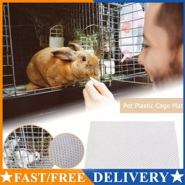 Pet Plastic Cage Mat Hamster Rabbit Cage Grids Holes Anti-slip Feet Pad