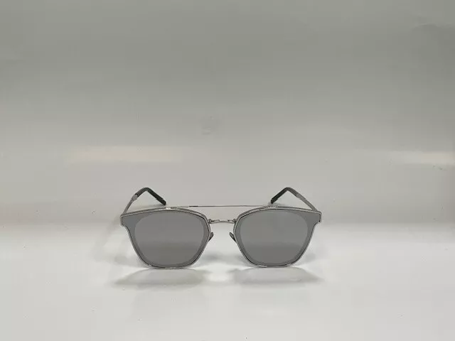 Authentic Saint Laurent 28 METAL 006 Silver Square Sunglasses Silver Mirrored