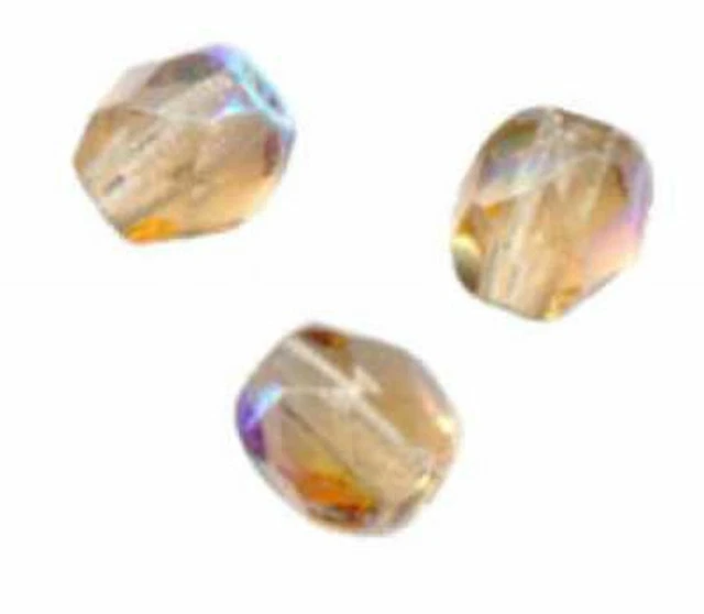 25 PERLES FACETTES DE BOHEME  6 mm LIGHT SMOKED TOPAZ AB