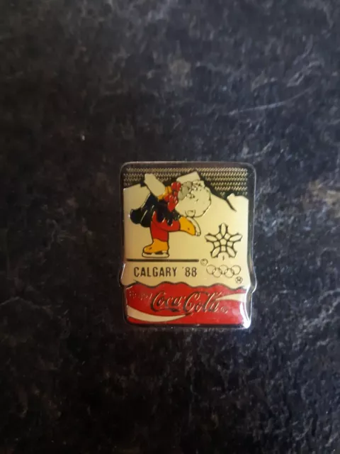VTG 1988 Coca Cola Calgary Olympic Figure Skating Lapel Pin Pinback