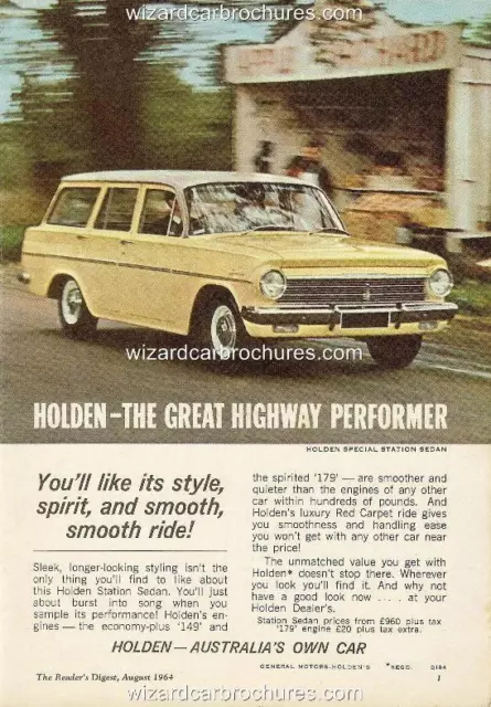 1964 Eh Holden Wagon A3 Poster Ad Sales Brochure Advertisement Advert