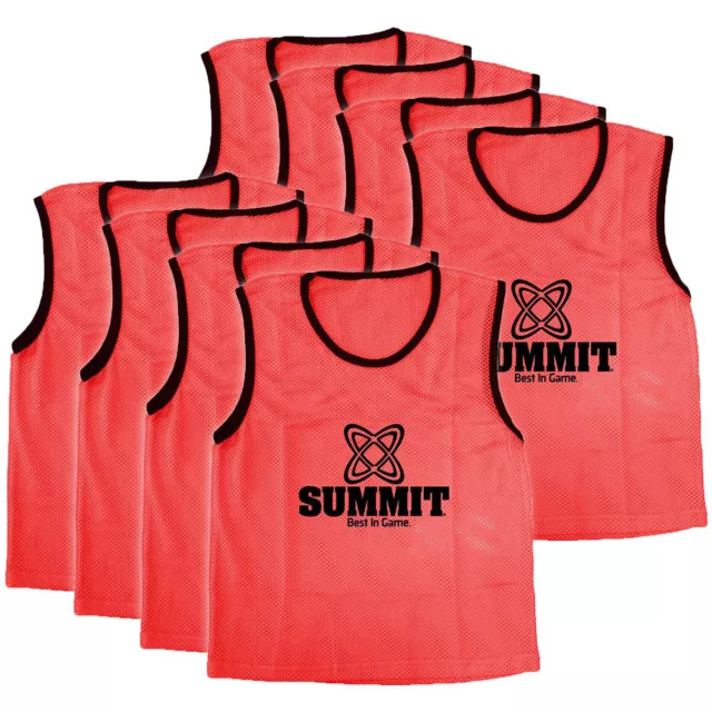 8PK Summit Extra Large Red Mesh Bibs Vest Soccer Rugby Sport Training T-Shirt