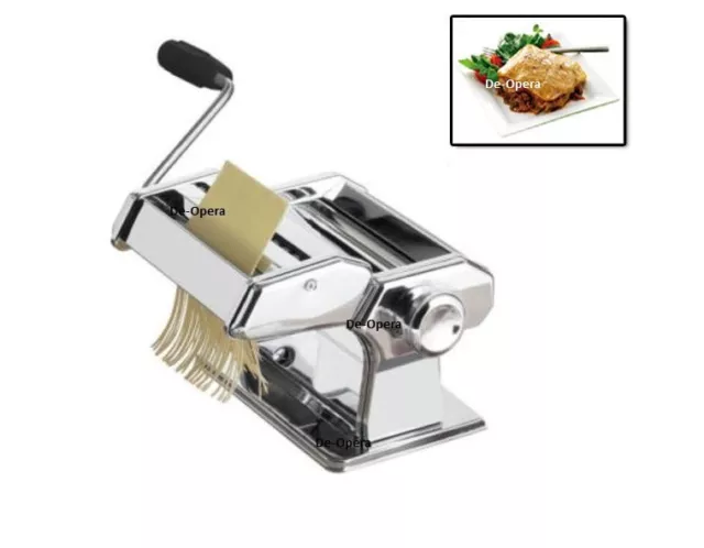 New Stainless Steel Pasta Lasagne Spaghetti Tagliatelle Maker Machine Cutter