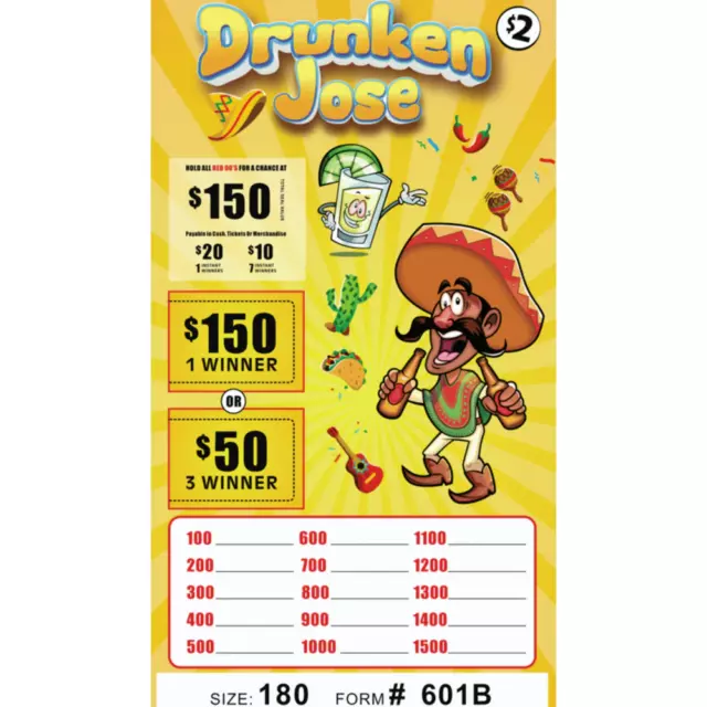 "Drunken Jose"  Seal  Expired Collectible  Tickets Permitted for Sale Local Law