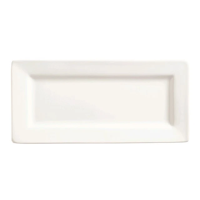 World Tableware SL-21 Slate Bright White 11" x 5" Plate - 12 / CS
