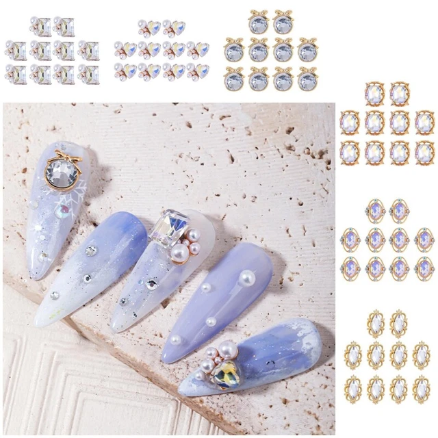 10 Stück Nagelornament Hochglanz DIY Frauen Mädchen Nagel Charm Nagel Strass