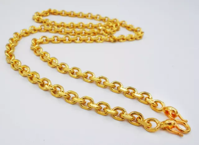 7 MM Men's Chain 24K 23K Thai Baht Gold Filled Yellow GP Necklace 28"Jewelry