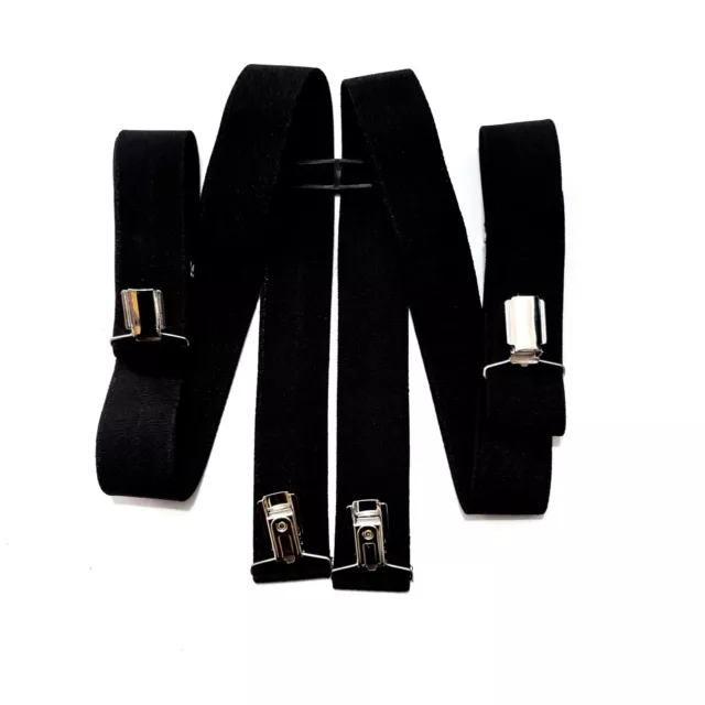 Suspenders Extra Strong Clips 35mm H-Form Elastic Trousers Strap Ladies Men