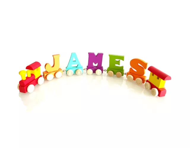 Wooden Wood Train Letters Name Alphabet Personalised Train Set Christening Gifts