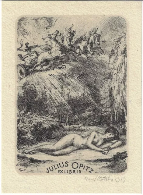 EMIL KOTRBA: Exlibris für Julius Opitz, Akt