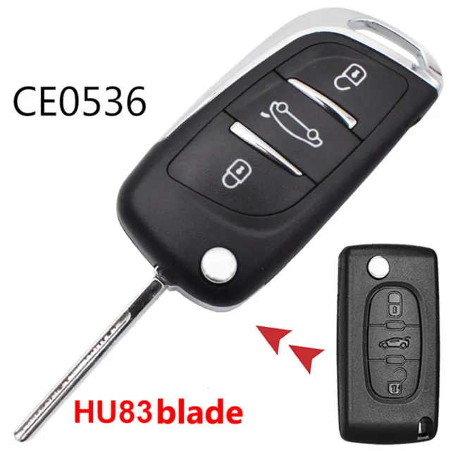 Flip Car Key Fob Remote Case Shell 3Button für Peugeot 207 307 308 407 3008 807 2