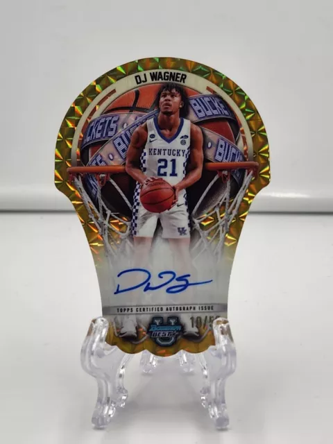 2023-24 DJ Wagner Bowman Best University Gold Die-Cut On Card Auto /50 -Kentucky