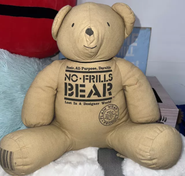 1985 No Frills Teddy Bear Plain Wrap Product Lost in a Designer World Dakin  11” in 2023