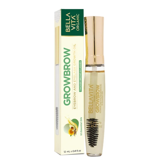 Bella Vita GrowBrow orgánico - pestañas, pestañas y cejas crecimiento del cabello 12 ml