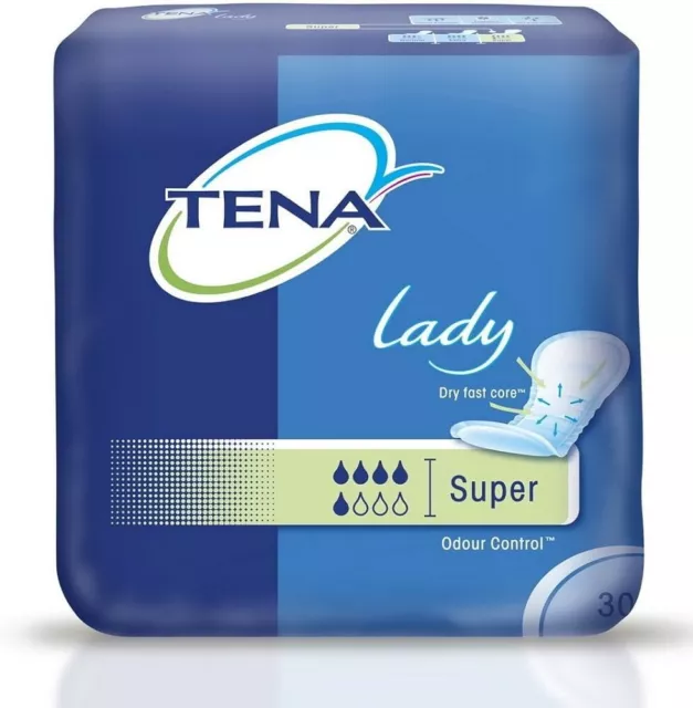 Serviettes Hygieniques  Tena Lady Super - 5 Gouttes - Paquet De 30