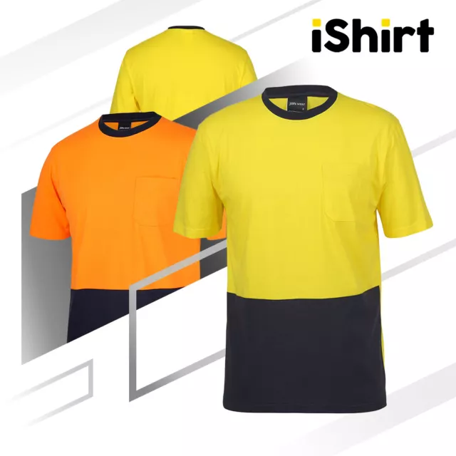 Hi Vis Work Shirt 100% Cotton Short Sleeve Traditional Tee Safety Work Wear