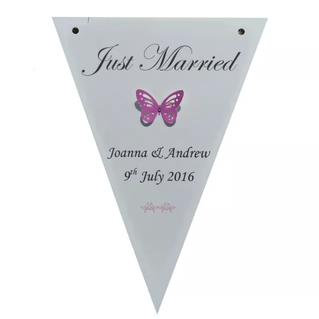 12 x Personalised Wedding Engagement Bunting Flags Birthday Christening Any Word