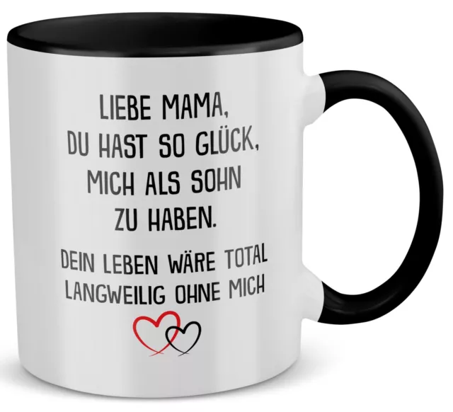 Mama Geschenk zum Muttertag von Sohn Mutter Tasse Geburtstag Kaffeetasse Frau