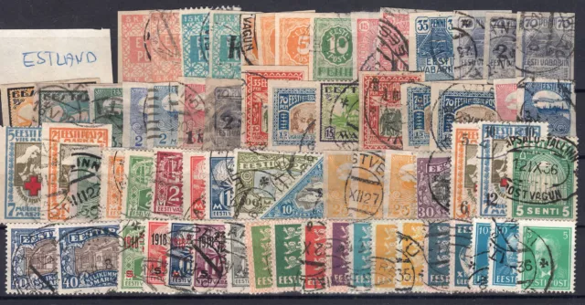 Estland Briefmarkensammlung / Lot gestempelt auf Steckkarte