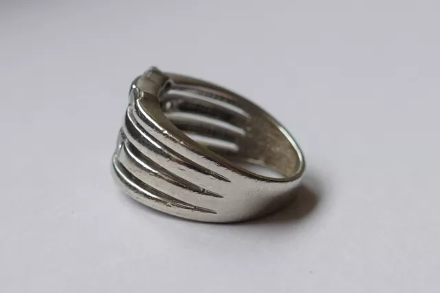 Designer Ring 8 Zirkonias Brillantschliff 925 Silber Vintage um 1990 ring silver 2