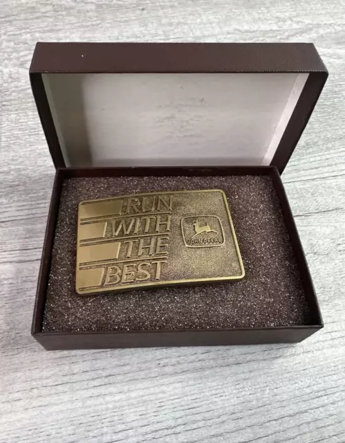 Vintage 1988 Special Edition John Deere Run With The Best Belt Buckle Brass