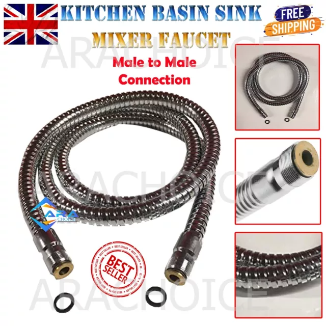 Kitchen Basin Sink Mixer Faucet Tap Replacement Pull Out Spray Shower Hose Male